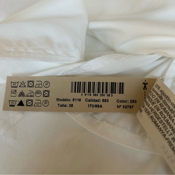 Massimo Dutti 100% Cotton White Asymmetrical Sleeveless Top Blouse - Picture 5 of 8